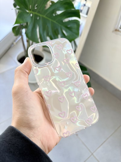 Funda Holografica corazones - Iph 15