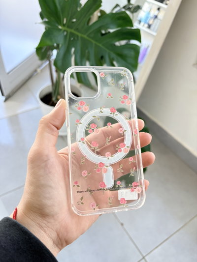 Funda Magsafe Flores rosas - Iph 13 / 14