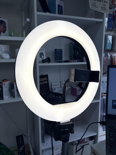 Aro de luz 10" + Soporte celular / Blanca / Fria / Cálida