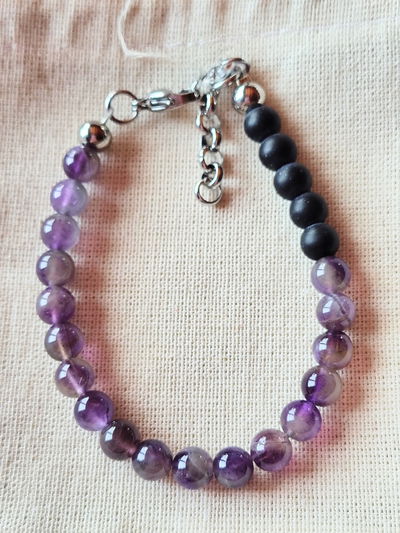 Pulsera. Fuerza (Amatista y Onix Negro)