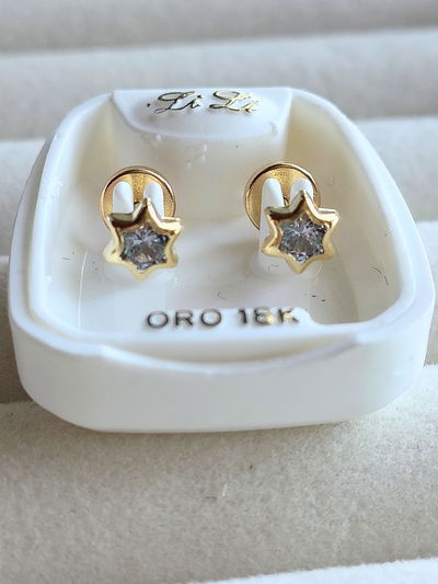 Abridor Li Li. Modelo 126. Estrella Con Cubic Zircon. Linea Tradicional Oro 18kt