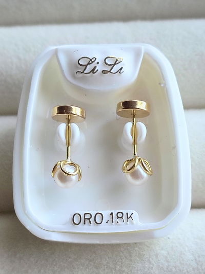 Abridor Li Li. Modelo 130c. Canastita Perla Cultivo. Linea Tradicional Oro 18kt