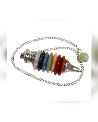 Péndulo. Siete Chakras con Cuarzo