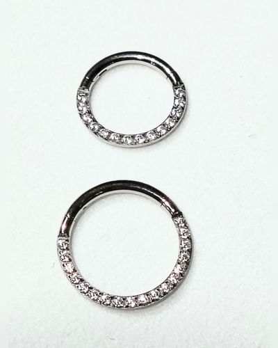 Clicker. Segment Bisagra Cristal Frontal Blanco. 8mm - 10mm