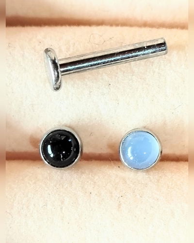 Labret y Top Circular Stone. Grosor 1.6 mm
