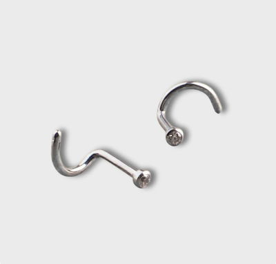 Nostril. Zircon Blanco Cabochon