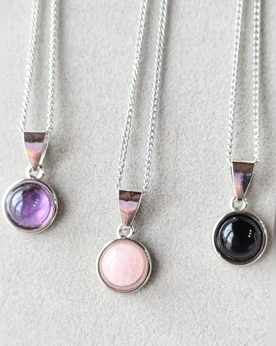 Collar. Mini Círculos (Amatista- Obsidiana- Cuarzo Rosa)