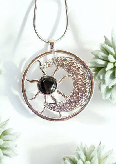 Collar. Luna y Sol (Ágata Negra)