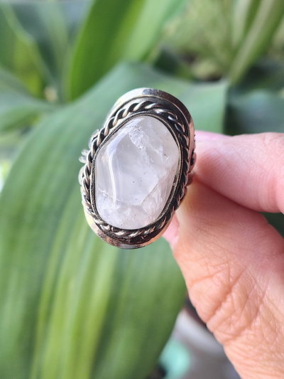 Anillo Regulable. Alpaca. Cuarzo Rosa 