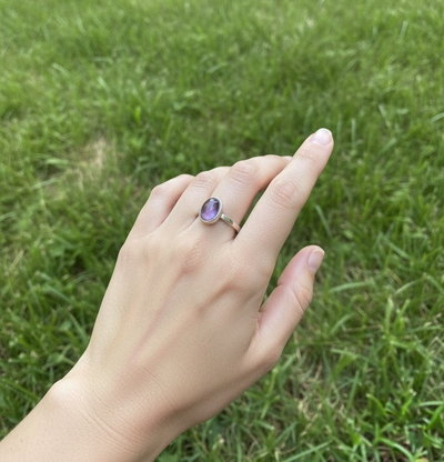 Anillo Regulable. Alpaca. Amatista