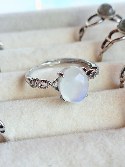 Anillo Regulable. Niquelado. Adularia