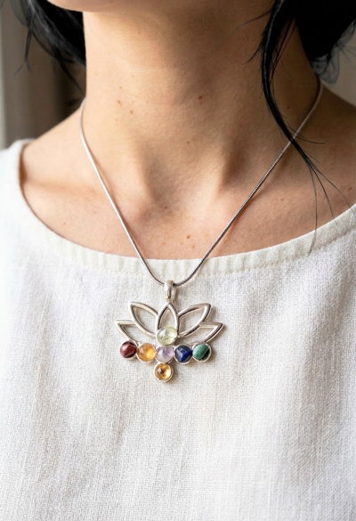 Collar. Flor de Loto. 7 Chakras