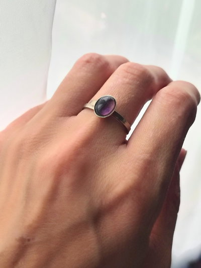 Anillo Regulable. Alpaca. Amatista