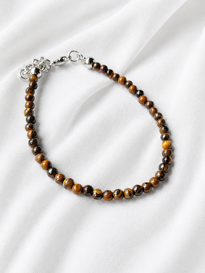 Pulsera Hombre. Ojo de Tigre. 4mm