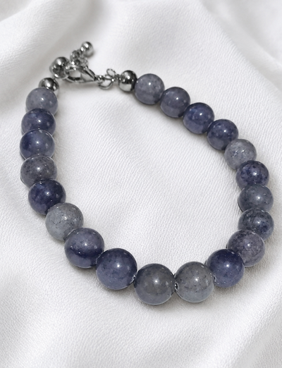 Pulsera Hombre. Cuarzo Azul. 8mm