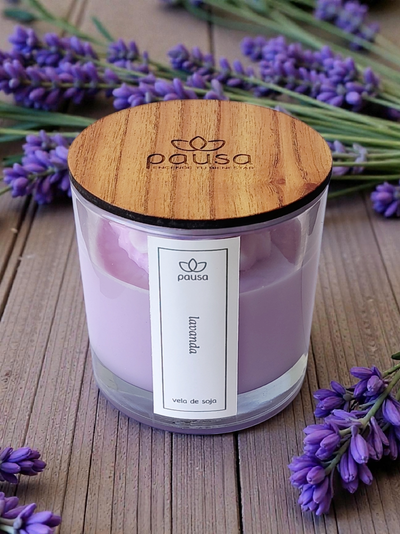Vela de Lavanda (con flor)