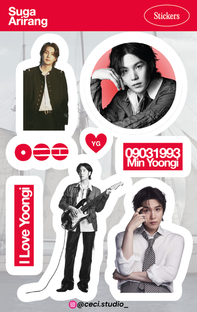 Plancha de Stickers: Suga - BTS - Arirang
