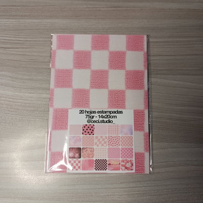 Hojitas Estampadas para Recortar - Rosa