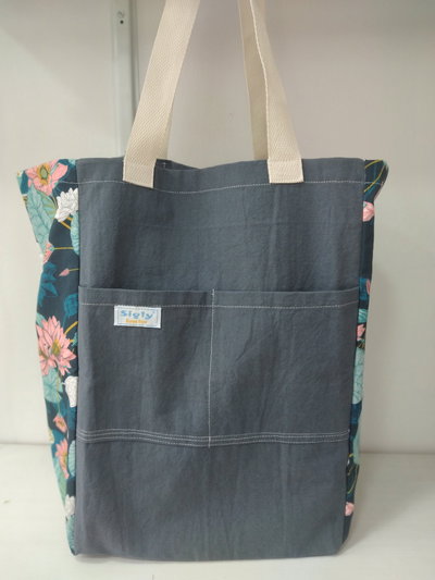Bolsa Flor de Loto - Gabardina y Algodon Artesanal