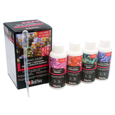 Red Sea - TRACE COLORS A/B/C/D - PACK x4 100 ml POTASSIUM / IRON / IODINE/ BIOACTIVE ELEMENTS
