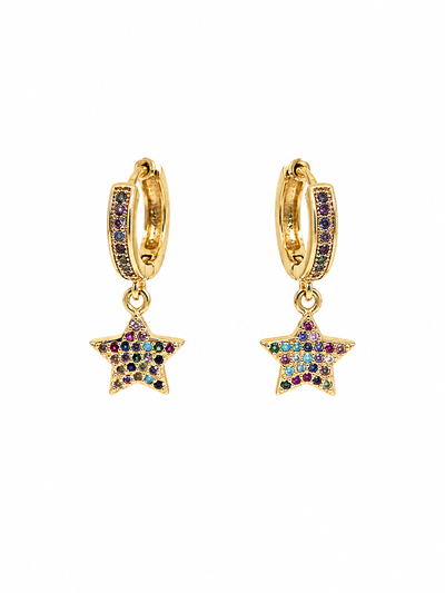 Argollas Colgantes Estrellas