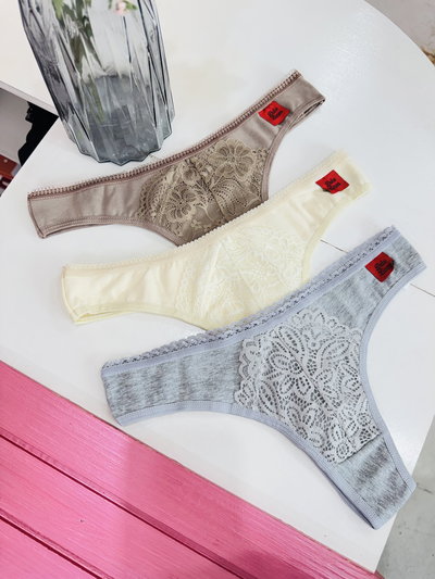 Pack X3 Colaless Algodón c/ encaje (40 al 48)