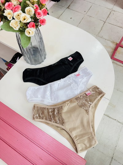 Pack x3 Vedetina Alg / encaje T-M (34 al 40)