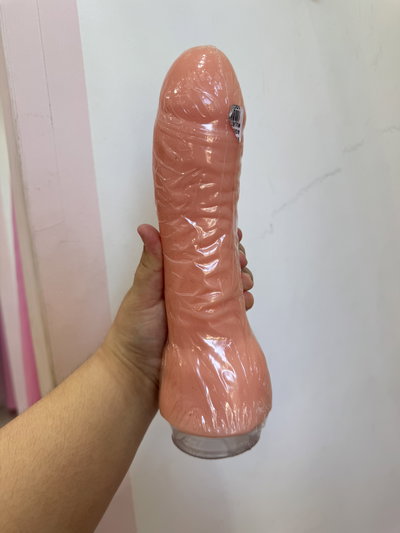 Consolador con sopapa 23x5 cm piel