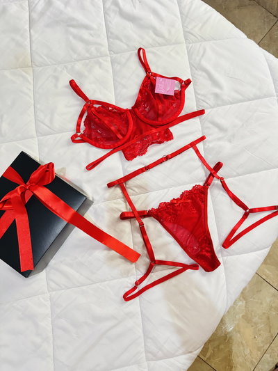 Set 3 Piezas Daphne Rojo