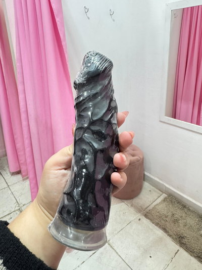 Consolador Negro Con Sopapa 18x4,5cm 