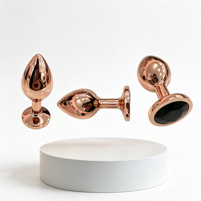 Plug Anal Rosa Metalico Joya Small Dilatador Hipoalergénico