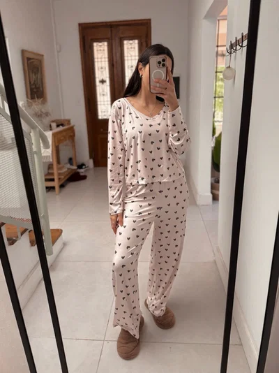 Pijama Modal Corazón Claro