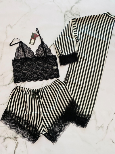 Set Bata Victoria Satén Negro