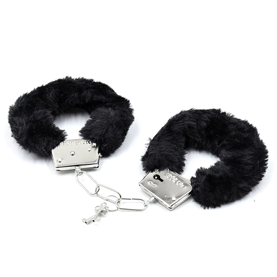 Esposas Metalicas Livianas Peluche Negro