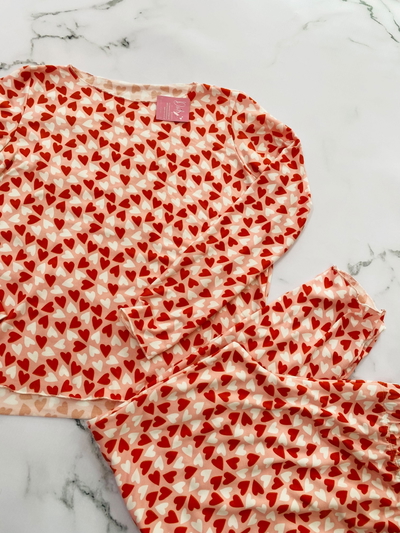 Pijama Modal Corazón Coral 
