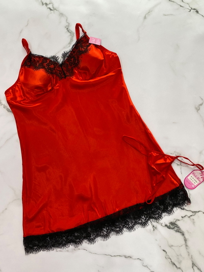 Pijama Camisolin Satén Rojo