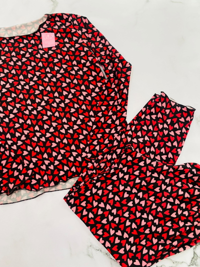 Pijama Modal Corazón Negro