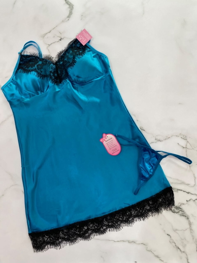 Pijama Camisolin Satén Celeste 