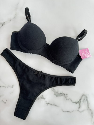 Conjunto Emma Negro Algodón 