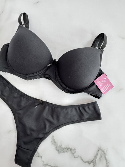 Conjunto Pilar Negro Microfibra