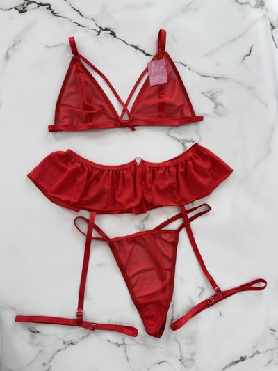 Set Erotico Alondra Microtul Rojo