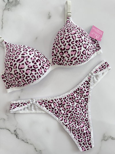 Conjunto Renata Print Rosa - Bordo