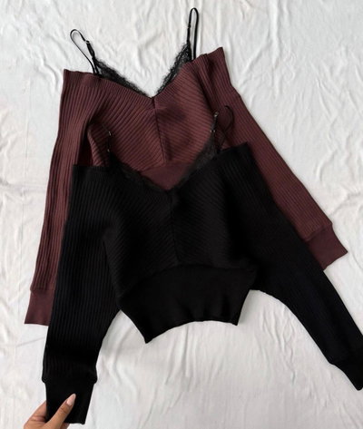 SWEATER BRALETTE OFFSHOULDER