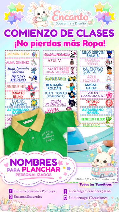 Nombres para planchar