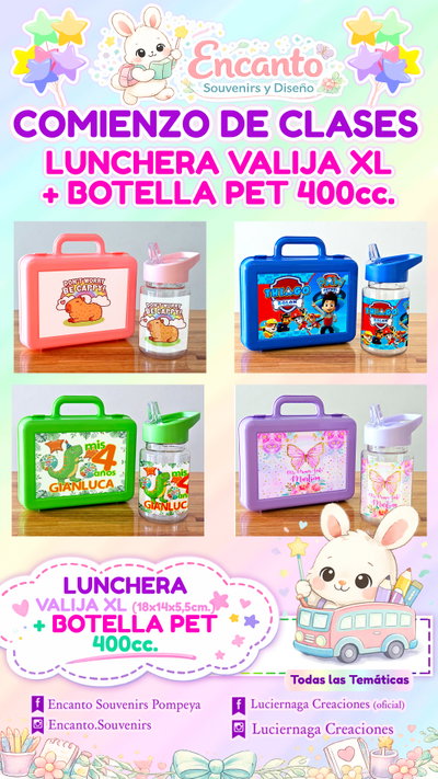 Lunchera + Botella Pet 400cc.
