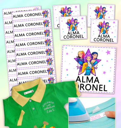 Kit Etiquetas para Planchar x20 + 5 Parches Nombre En La Ropa