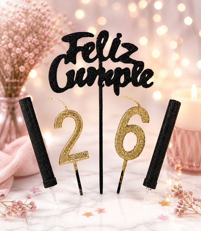Kit Velas + Bengala + Pinche Feliz Cumple 5 Art.