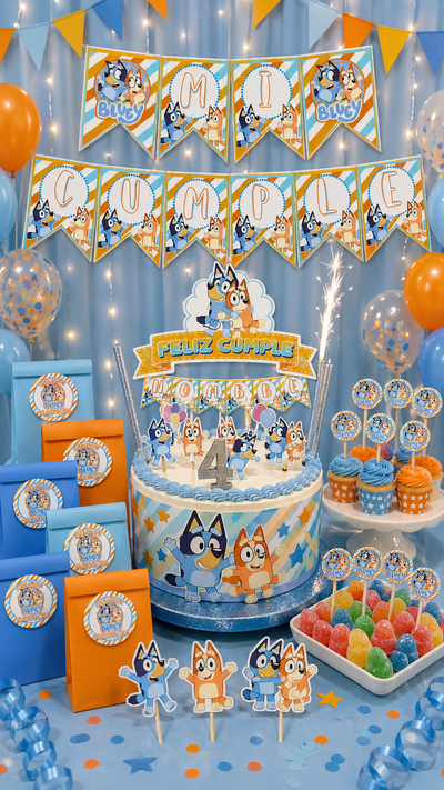 Combo X12 Niños Bolsitas + Topper +vela +banderin