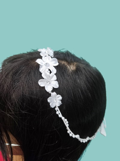 Corona Tiara Coronita Flores Y Perlas