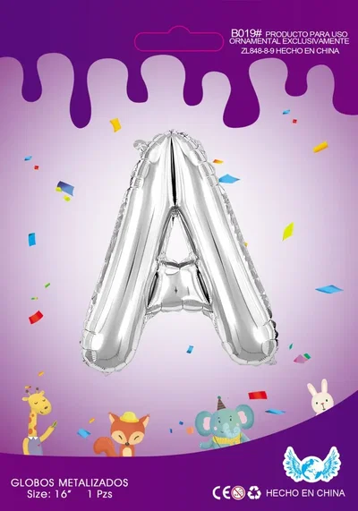 Globos de Letra 40 cm. Plateado